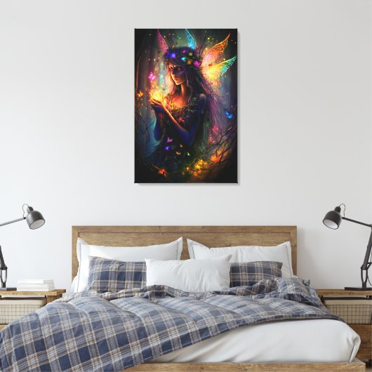 Magische fairy Enchanted Forest Fantasy Pixie Dust Canvas Afdruk (Insitu (Slaapkamer))