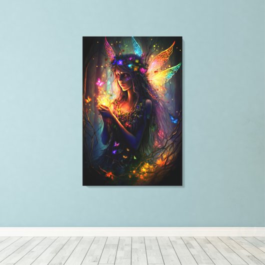 Magische fairy Enchanted Forest Fantasy Pixie Dust Canvas Afdruk (Insitu (Houten vloer))