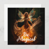 Magische Fairy Engel met Vleugels in Bos Pixie Kaart (Voorkant / Achterkant)