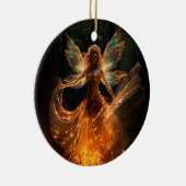 Magische Fairy Engel met Vleugels in Bos Pixie Keramisch Ornament (Rechts)