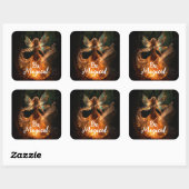 Magische Fairy Engel met Vleugels in Bos Pixie Vierkante Sticker (Vel)