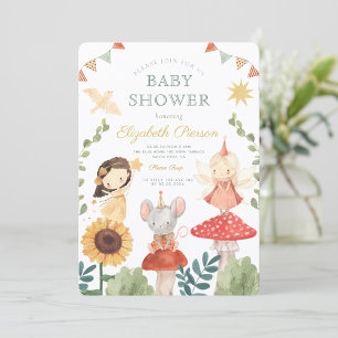 Magische Fairy Forest Mushroom Baby shower Kaart