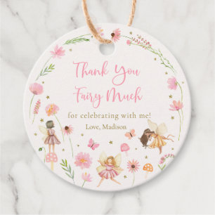 Magische Fairy Garden Floral Verjaardag Bedankjes Labels
