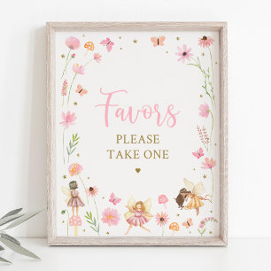 Magische Fairy Garden Floral Verjaardag Favoriet t Poster