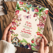 Magische Fairy Strawberry Garden Pixie 1e Verjaard Kaart