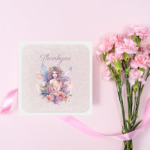 Magische Fairy Thankyou Pastel Sticker & Labels