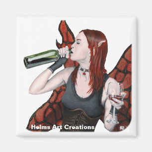 Magische Fairy Wijnfles Fantasy Button Magnet Magneet