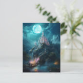 Magische Fantasy Castle Full Moon Briefkaart (Staand voorkant)