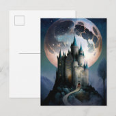 Magische Fantasy Castle Full Moon Briefkaart (Voorkant / Achterkant)