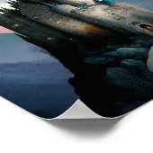 Magische Fantasy Castle Full Moon Poster (Hoek)