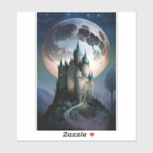 Magische Fantasy Castle Full Moon Sticker