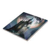 Magische Fantasy Castle Full Moon Tegeltje (Zijkant)