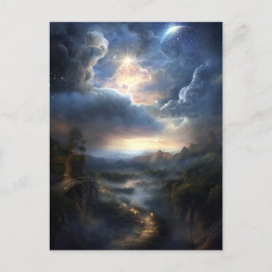 Magische Fantasy Cosmic Landscape Briefkaart