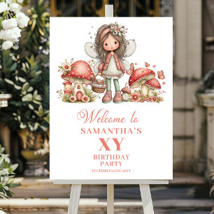 Magische Fee 6de Verjaardag Pastel Bloemen Welkom Poster