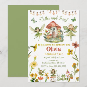 Magische fee betoverd bos meisje verjaardag kaart