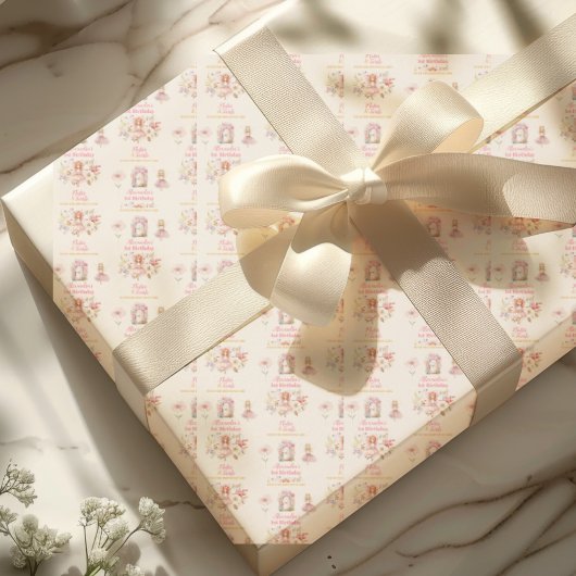 Magische fee bloementuin Pixie 1e verjaardag Cadeaupapier