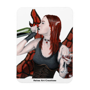 Magische fee Drink Wine Fantasy Art Magnet Magneet