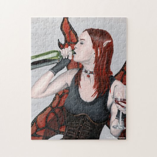 Magische fee Drink Wine Fantasy Medium Puzzel Legpuzzel (Verticaal)