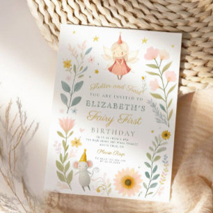 Magische Fee Eerste Verjaardag Paddestoel Woodland Kaart