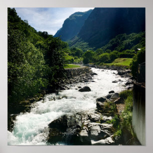 Magische Fjord Village in Noorwegen Poster