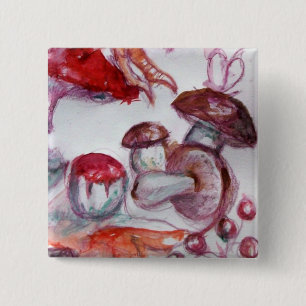 MAGISCHE FOLLET VAN DE MUSHROOMS Detail Vierkante Button 5,1 Cm