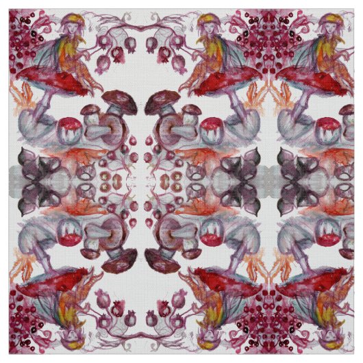 MAGISCHE FOLLET VAN PADDENSTOELEN Rode Witte Flora Stof (Swatch)