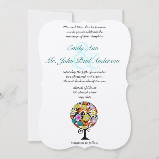 Magische Forest Circle of Love Wedding Invitations Kaart (Voorkant)