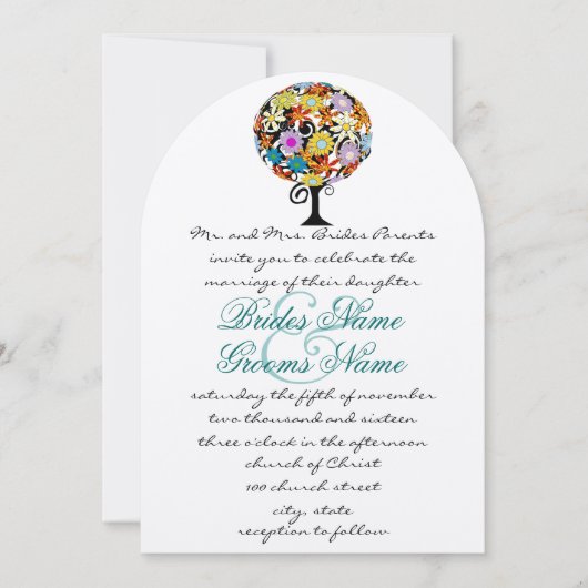 Magische Forest Circle of Love Wedding Invitations Kaart (Voorkant)