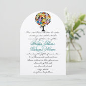 Magische Forest Circle of Love Wedding Invitations Kaart (Staand voorkant)