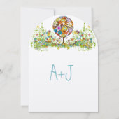 Magische Forest Circle of Love Wedding Invitations Kaart (Achterkant)