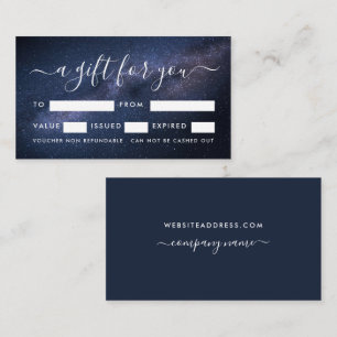 Magische galaxy Gift Certificate Cards Visitekaartje