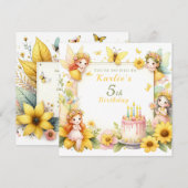 Magische gele Sprookjestuin - Verjaardag Kaart (Voorkant / Achterkant)