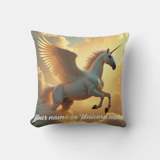 Magische gevleugelde Unicorn hemel Monogram Naam Kussen