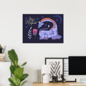 Magische Giraffe Folk Art Poster (Thuiskantoor)