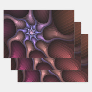 Magische glanzende abstracte gestreepte kleurrijke inpakpapier vel