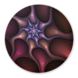 Magische glanzende abstracte gestreepte kleurrijke keramische knop