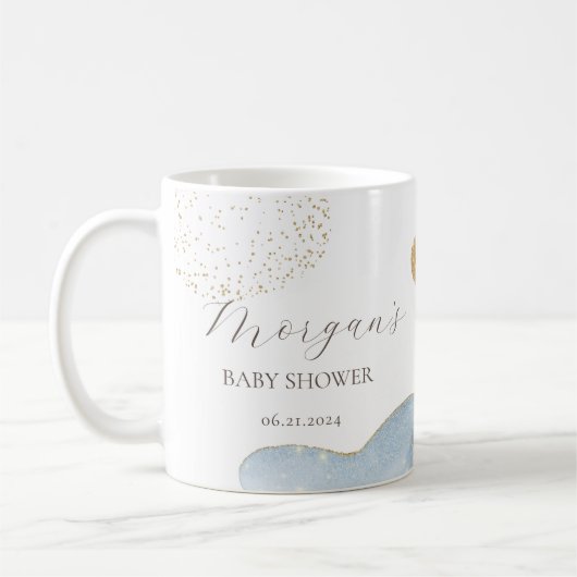 Magische Glitter Abstract Baby shower Monogram Koffiemok (Links)