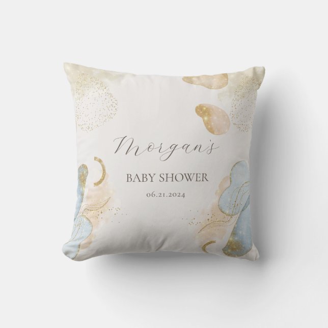 Magische Glitter Abstract Baby shower Monogram Kussen (Voorkant)