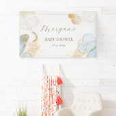 Magische Glitter Abstract Baby shower Monogram Spandoek (Insitu)