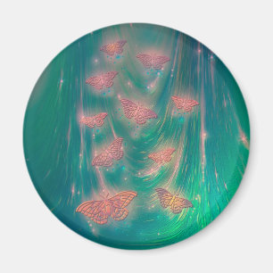 Magische gloeiende motten fantasie kunst magneet