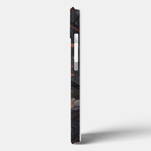 Magische Glowing Robin Vogel en bloemen Case-Mate iPhone Case (Achterkant / Links)