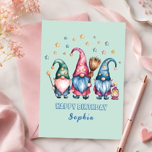 Magische Gnome Trio Verjaardag Kaart