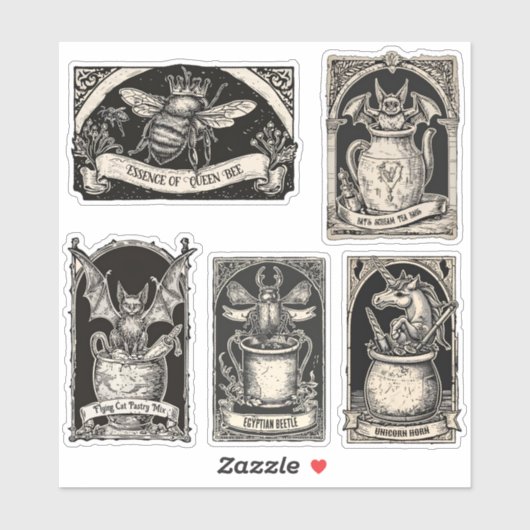 Magische Gotische Heks Wizard Potion Flessenlabels Sticker (Vel)