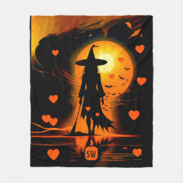 Magische Gotische sinaasappels harten monogram hek Fleece Deken