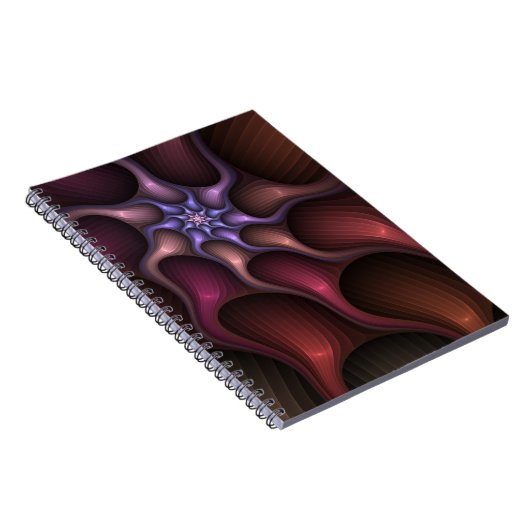 Magische Groei Moderne Abstracte kleurrijke Fracta Notitieboek (Rechterzijde)