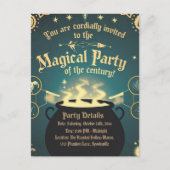 Magische Halloween Party Invitation Cauldron Desig Briefkaart (Voorkant)
