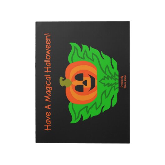 Magische Halloween pompoen Notitieblok (Gedraaid)