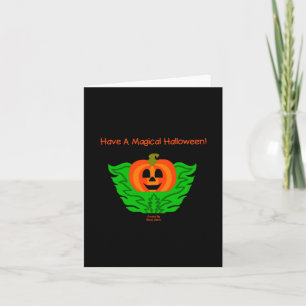 Magische Halloween Pompoen Verticale Wenskaart Kaart