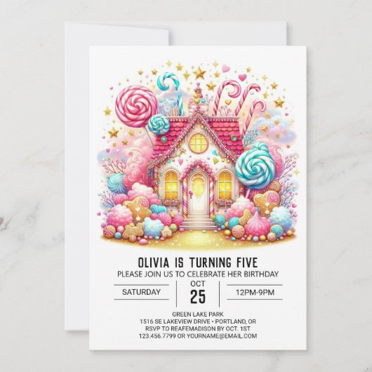 Magische Happy Candyland digitale verjaardag Kaart (Voorkant)