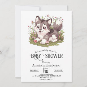 Magische Happy Wolf Baby shower Kaart